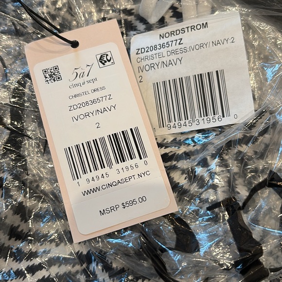 Cinq a Sept Christel One Shoulder Asymmetrical Ruffle Hem Silk Midi Dress Size 2 - Picture 9 of 12